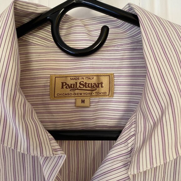Paul Stuart Button Down Oxford - Purple and white pin stripes - Picture 2 of 5